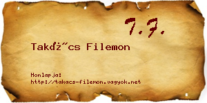 Takács Filemon névjegykártya