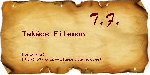 Takács Filemon névjegykártya